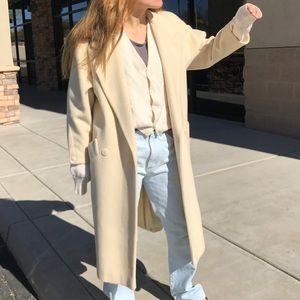 London Fog white cream Coat SZ S-M wool vintage